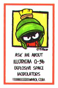Marvin the Martian hawking Illudium Q36 explosive space modulators