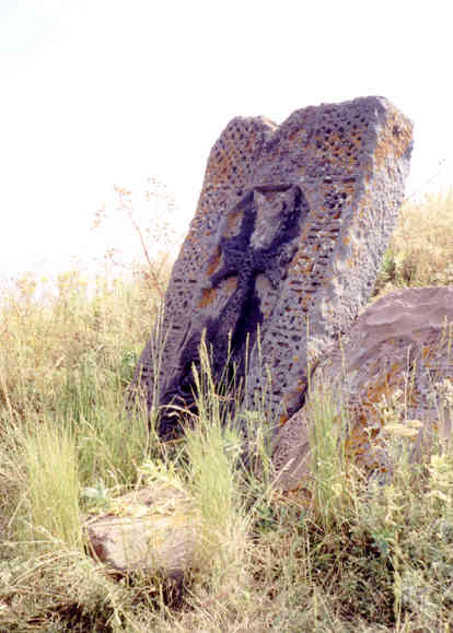 Lichen-covered khatchkar
