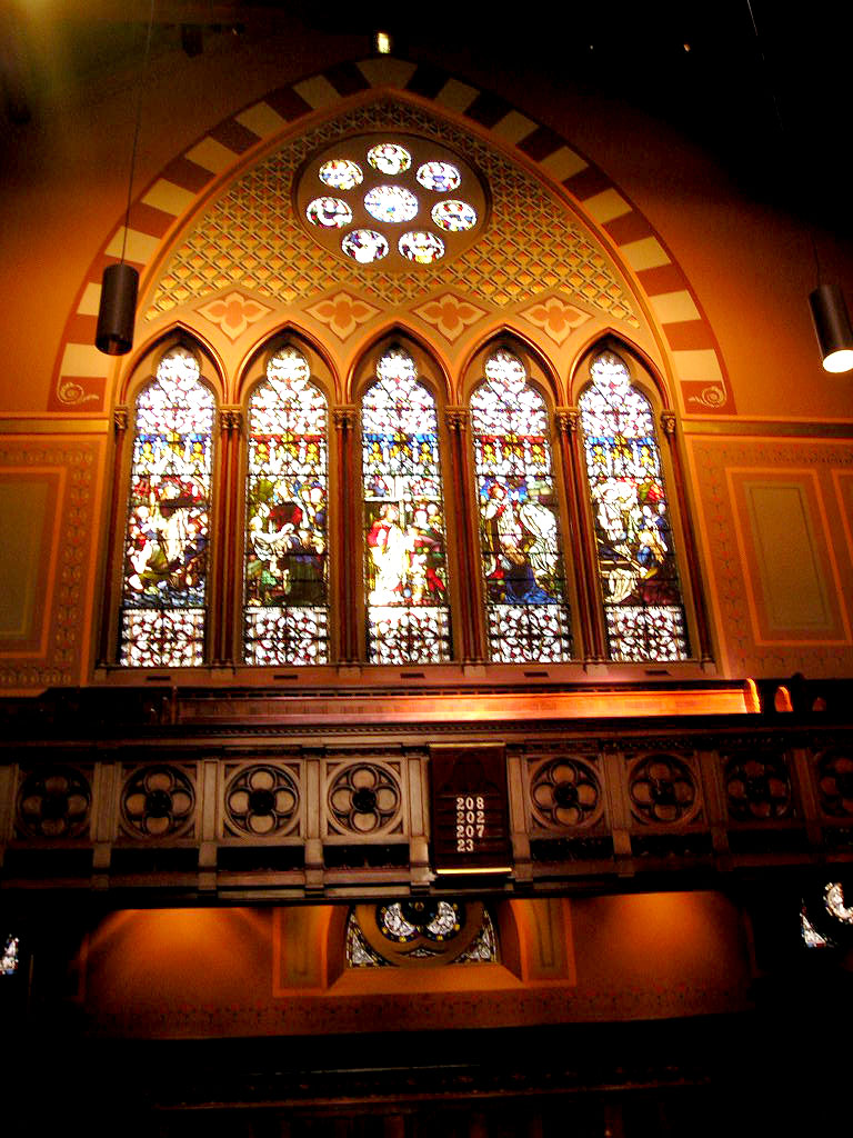 North Transcept Stained Glass, photo by Evan H. Shu