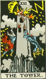 Tarot card: The Tower by Pamela Coleman Smith