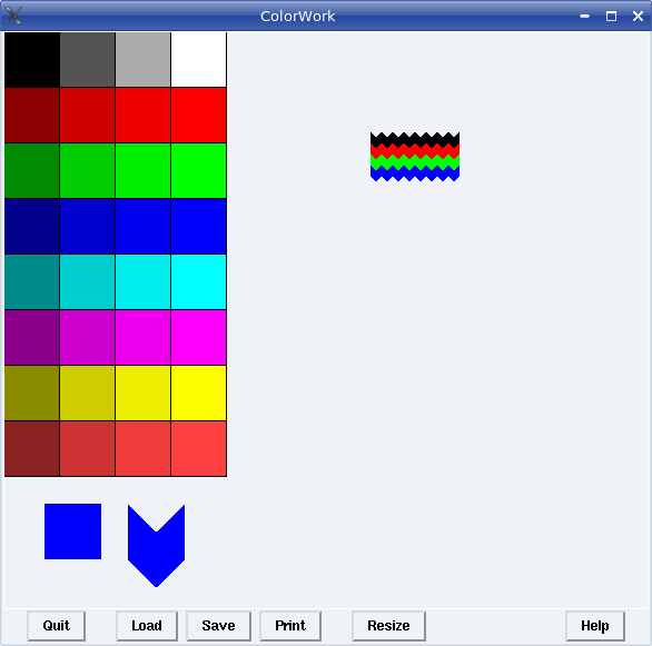 screenshot of colorwork showing stitches as chevrons