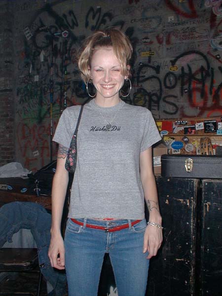 Indie rock girl backstage, 11 Jul 2002